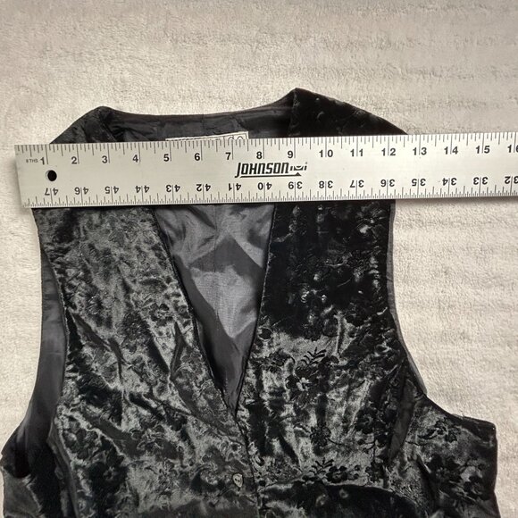 D.B. Waldo Separates Womens Floral Black Velvet Vest Medium Waistcoat Jacket - Picture 5 of 8